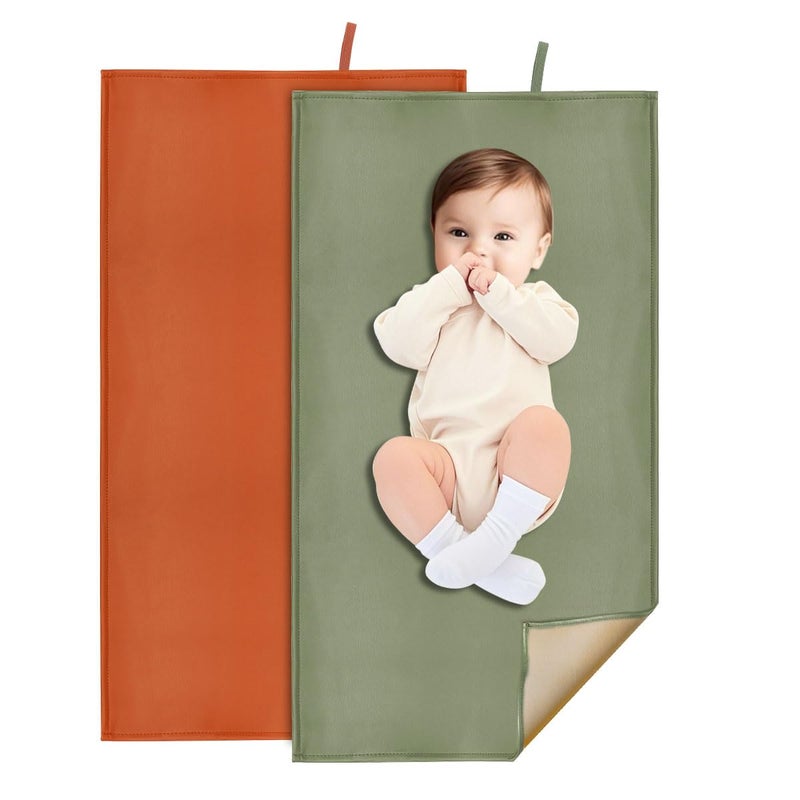 BEWDIO 2 Pack Wipeable Diaper Changing Pad for Baby, Portable Baby Changing Mat for Travel or Home, Foldable Mat Fits Perfectly in Diaper Bag (67-08) - Image 1